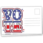 m&h invites 100 Vote Postcards - Patriotic Blank Postcards for Voting Campaign