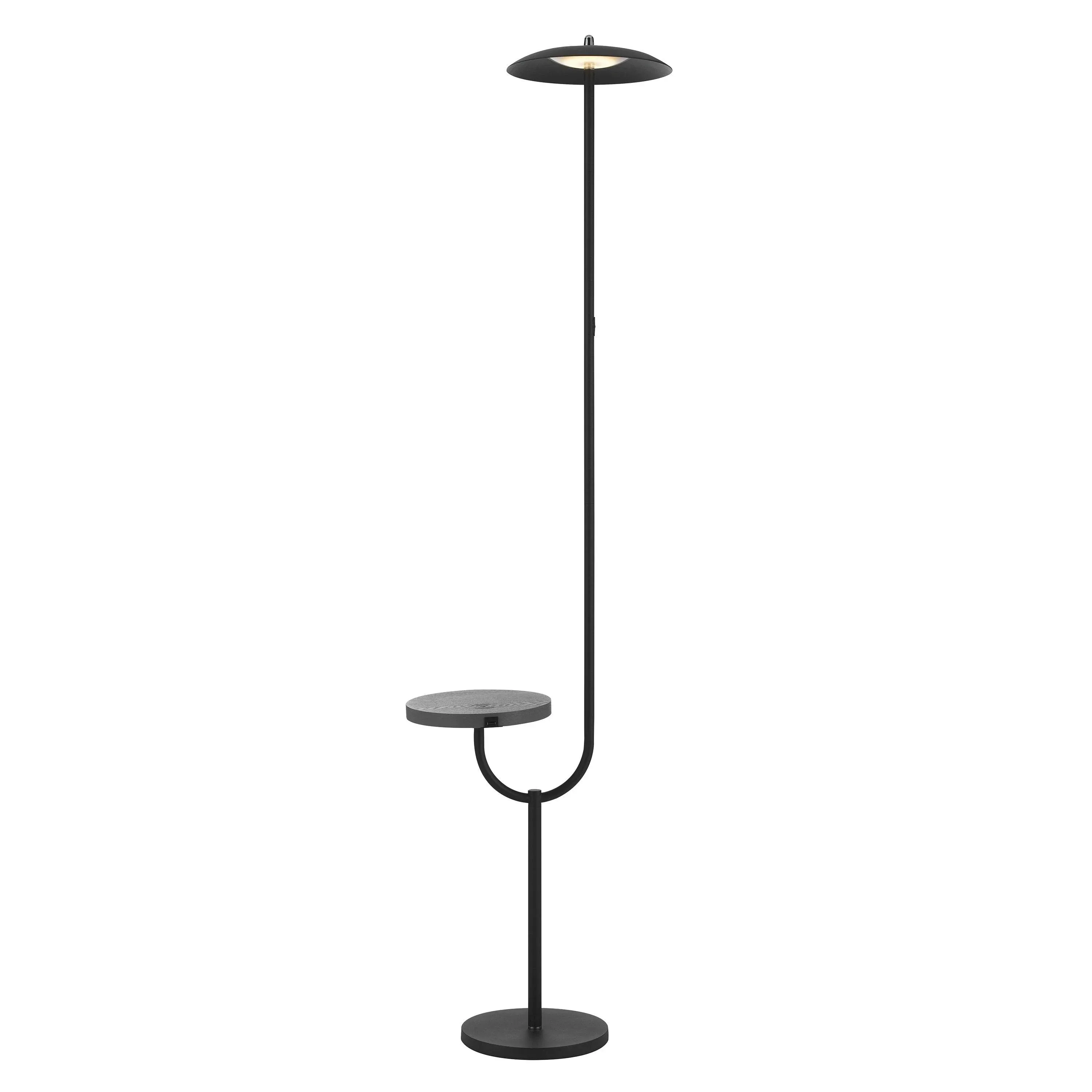 Worldwide Lighting Parasol Torchiere Wireless Stand Floor integrated Black 