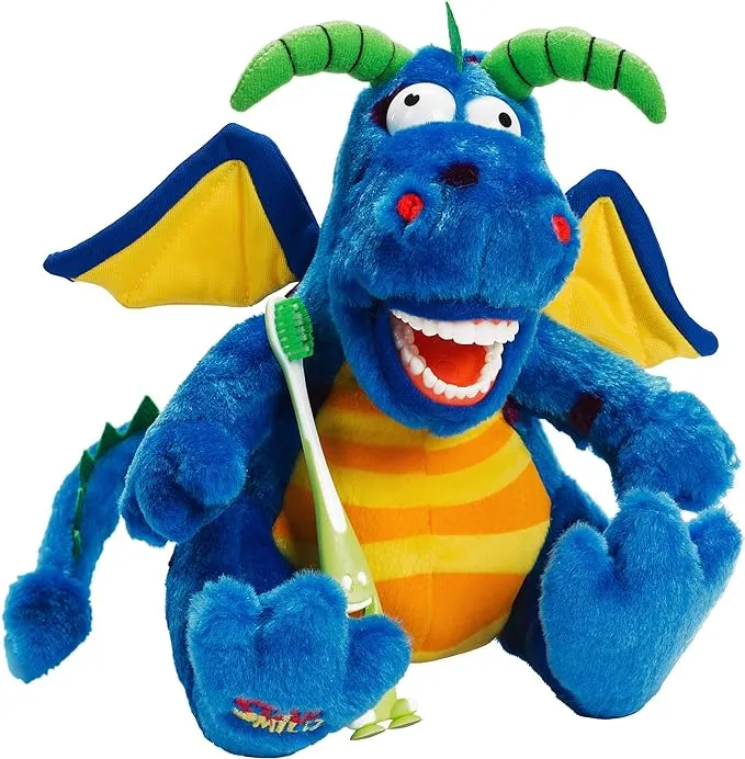 StarSmilez Kids Tooth Brushing Buddy- Lil Plush Dragon