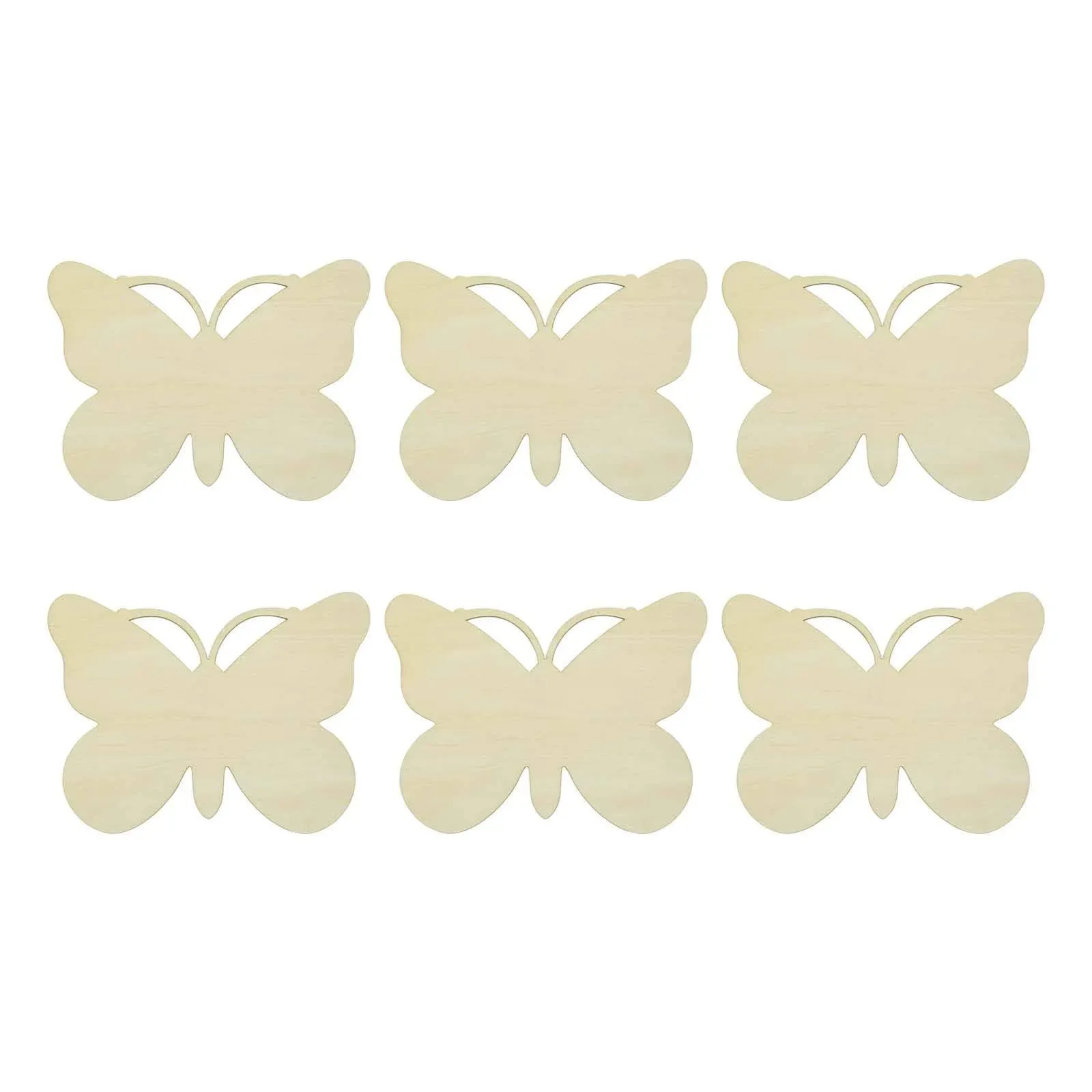 Blank Butterfly Wood Slices, Unfinished Wood Cutout,DIY Craft Ornaments Craft 6pcs