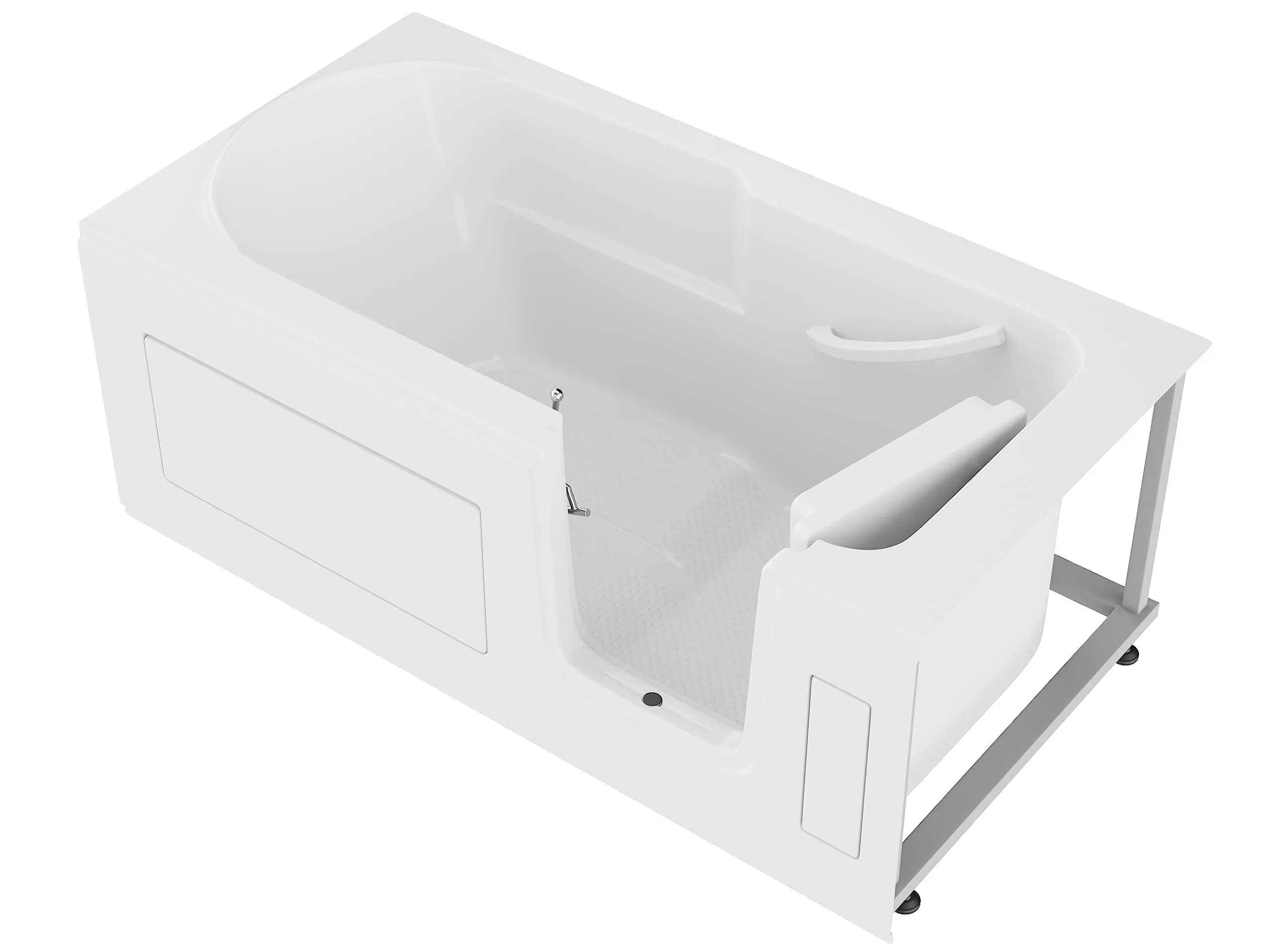 ANZZI Walk In Tub 60'' x 30'' Right Drain, Whirlpool & Air Tub with Quick Fill, Aromatherapy, Chroma therapy, White Finish Easy Maintenance with Powered Fast Drain - AMZ3060WIRWS