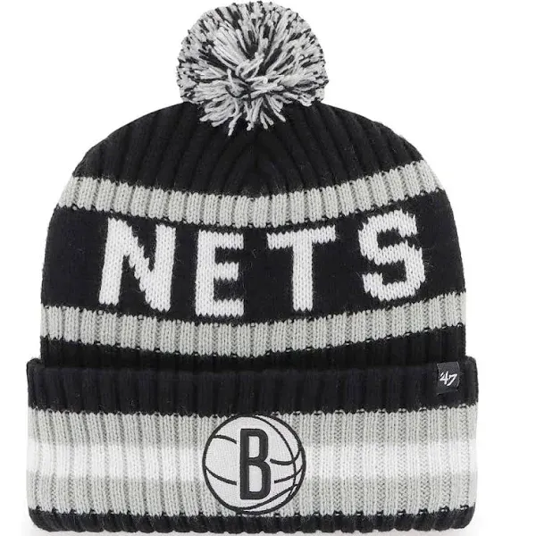 "Brooklyn Nets '47 Brand Team Bering Knit Hat Traditional Logo"