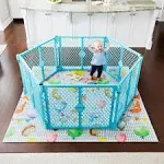 Toddleroo by North States Superyard Indoor/Outdoor 6 Panel Baby Play Yard: Safe