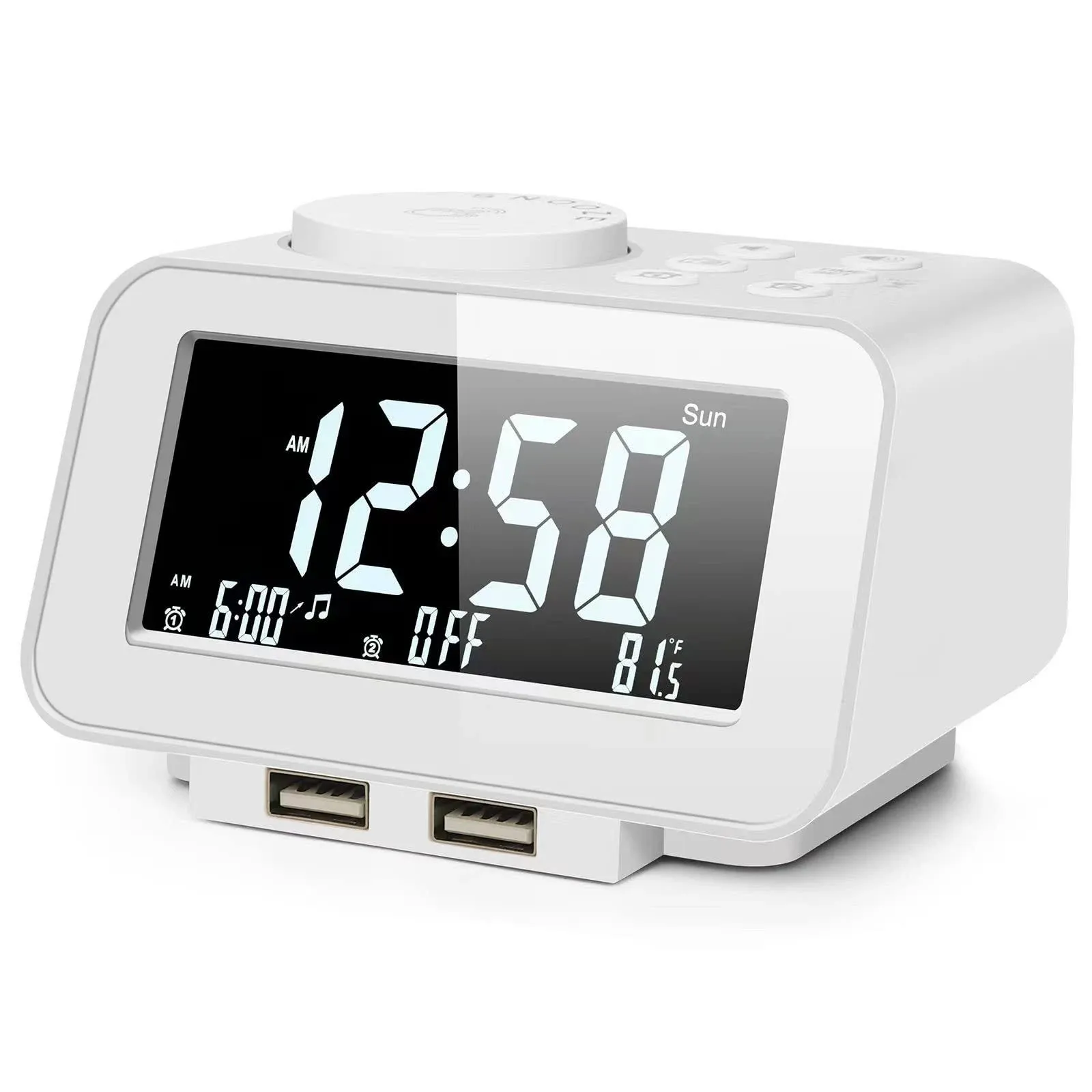 Uscce Digital Alarm Clock Radio 0-100% Dimmer, Dual Alarm With Weekday/Weeken<wbr/>d