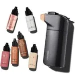 Luminess Breeze Duo Airbrush Makeup System, Deep Coverage – 9-Piece Kit includes 2x Silk Airbrush Foundation, Apricot Shade Blush, Glow Highlighter, Moisturizer Primer, and Airbrush Cleaning Solution