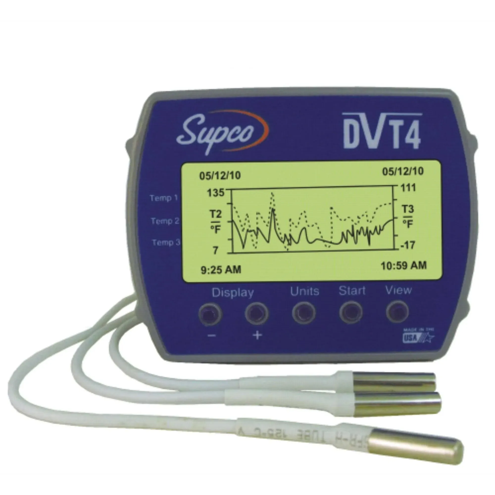 Supco DVT4 Data View 4-Channel Temperature Data Logger with Display