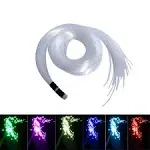 AKEPO PMMA END Glow Fiber Optic 50pcs 13.1ft/4m Ф0.03in(0.75mm) Fiber Strands for LED Star Ceiling Sky Light Kit and Fibre Optical Lighting Decoration (Without Light Source)