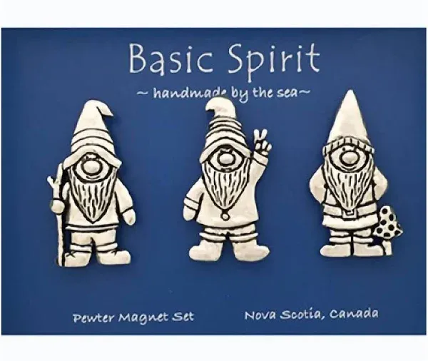 Basic Spirit Gnomes Medium Pewter Magnet Set for Christmas Kitchen Office Refrigerator Outdoor Picnic Home Decorative Gift