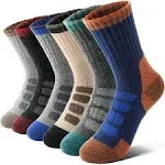 Anlisim Kids Merino Wool Hiking Socks Boys Girls Toddlers Thermal Winter Warm Boot Thick Cushion Gift Socks 6 Pairs