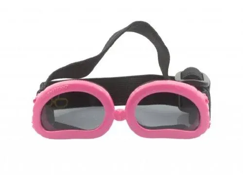 PETLESO Dog Goggles for Small Dogs, Adjustable Foldable Glasses Pink