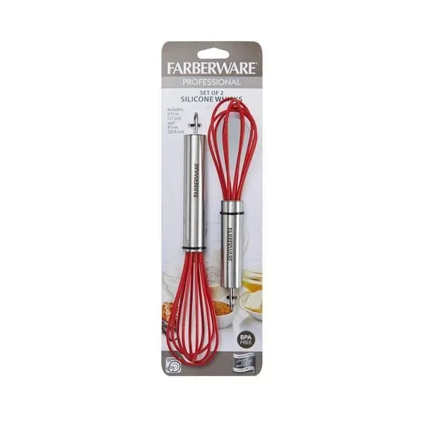 Farberware 2 Piece Pro Silicone Mini Whisks - 5216110 | Blain's Farm & Fleet