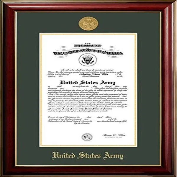 Patriot Frames Army 11x14 Certificate Classic Mahogany Frame with Gold Medallion ...