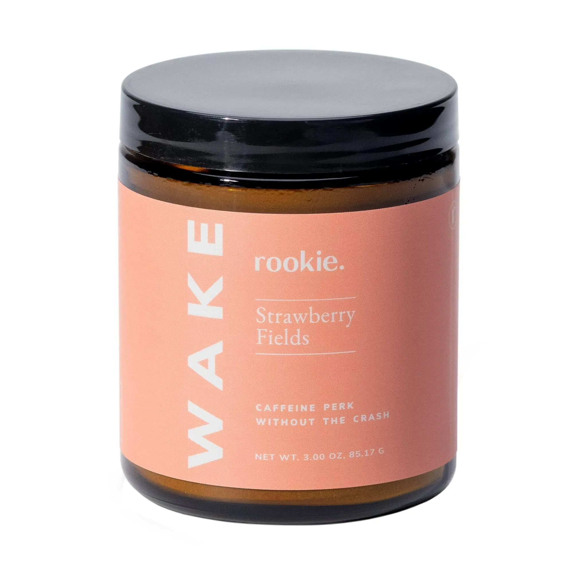 Rookie Wellness | Wake | Energy and Metabolism Supplement Jar / 30 Servings / Strawberry Fields