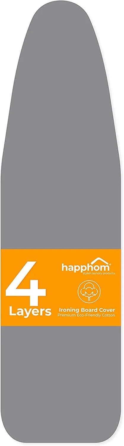 Ironing Board Cover and Pad Extra Thick Heavy Duty Padded 4 Layers, Silver Coated Ironing Board Cover, Non Stick Scorch and Stain Resistant Standard Size 15x54 inch with Elasticized Edges (Blue)