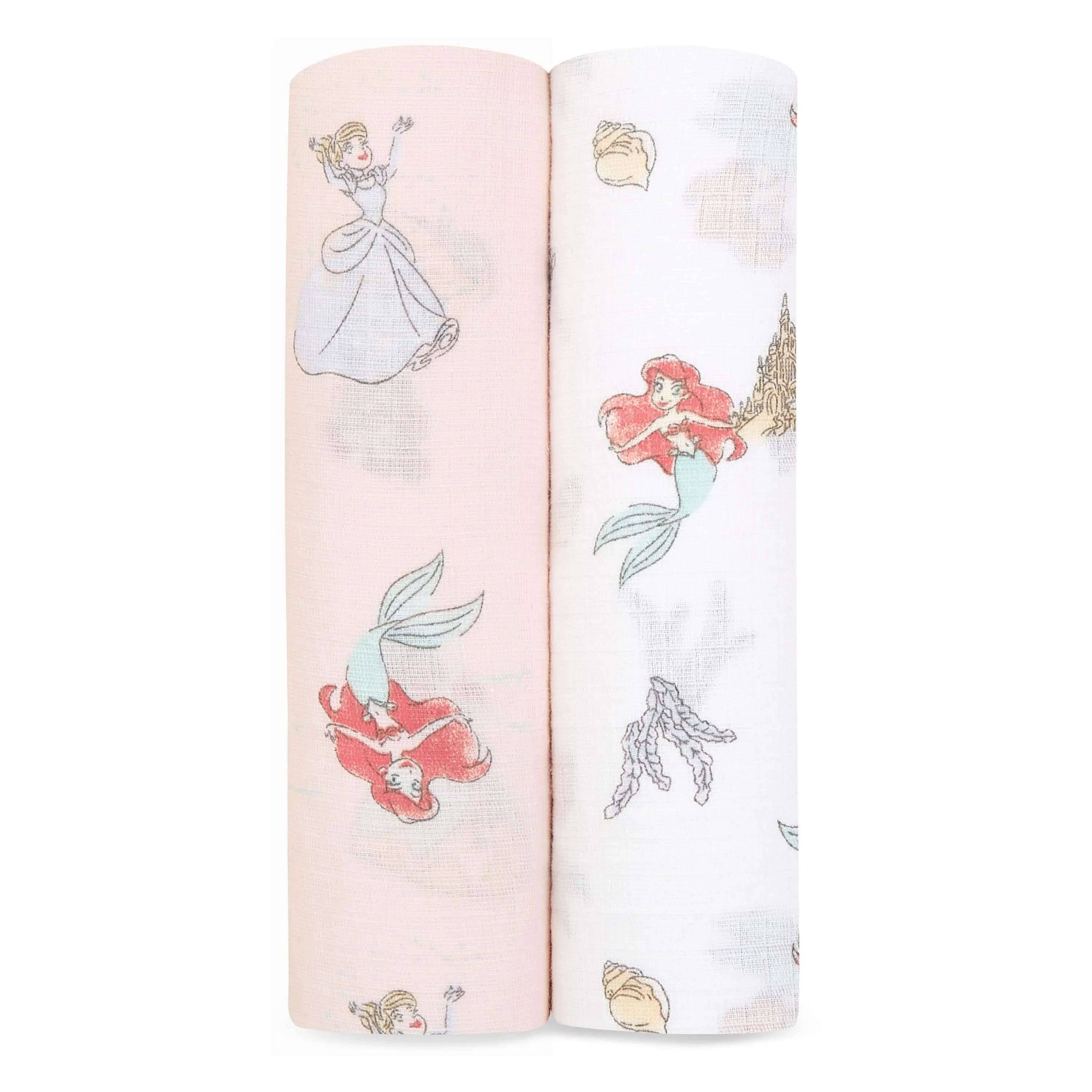 Aden + Anais Essentials Cotton Swaddles - Disney Princess (2 Pack) Multi