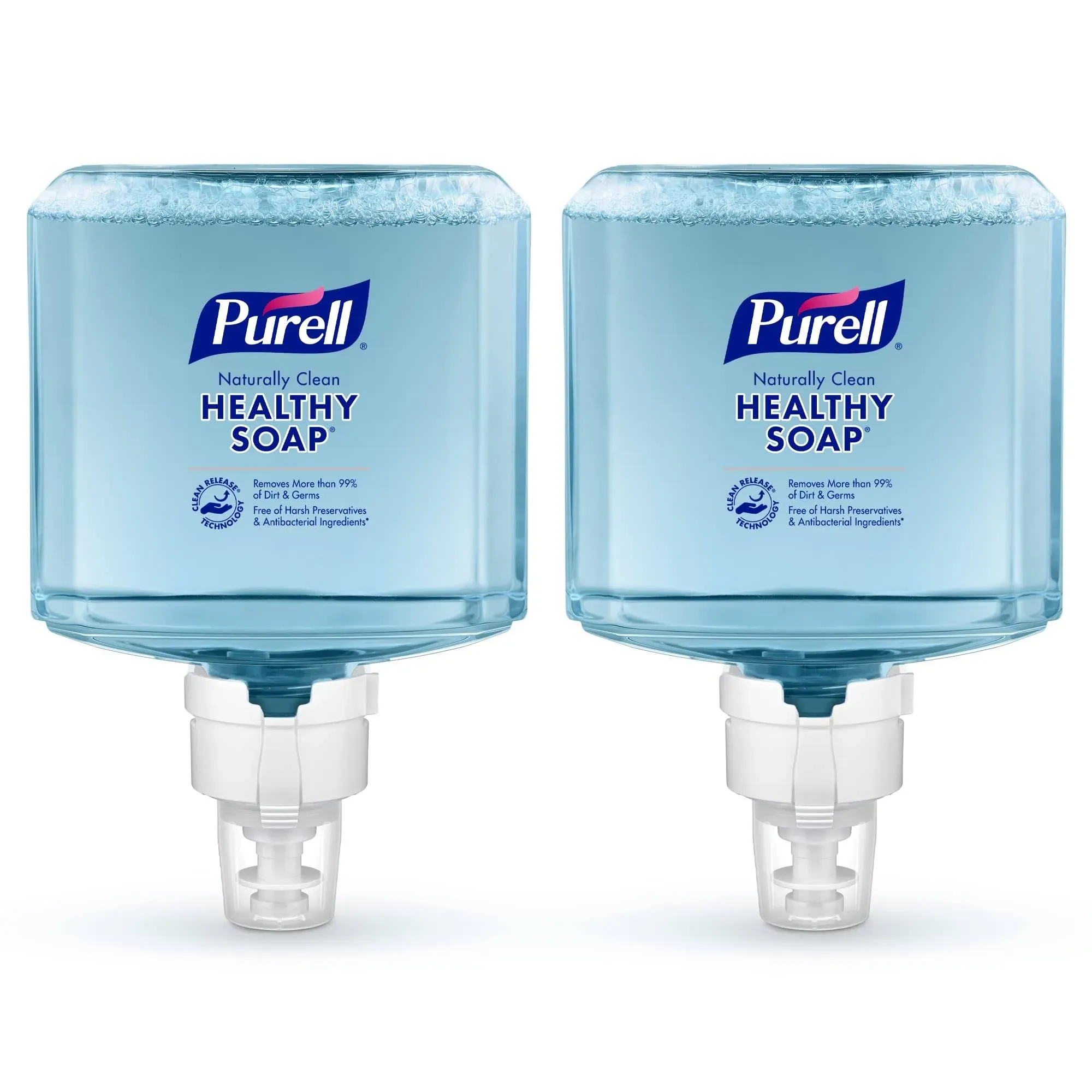 PURELL Brand CLEAN RELEASE Technology (CRT) HEALTHY SOAP Naturally Clean Foam, Fragranced with Essential Oils, 1200 mL Refill for PURELL ES8 Automatic Soap Dispenser (Pack of 2) -7771-02