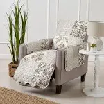 Great Bay Home Patchwork Scalloped Printed Recliner Protector - Taupe