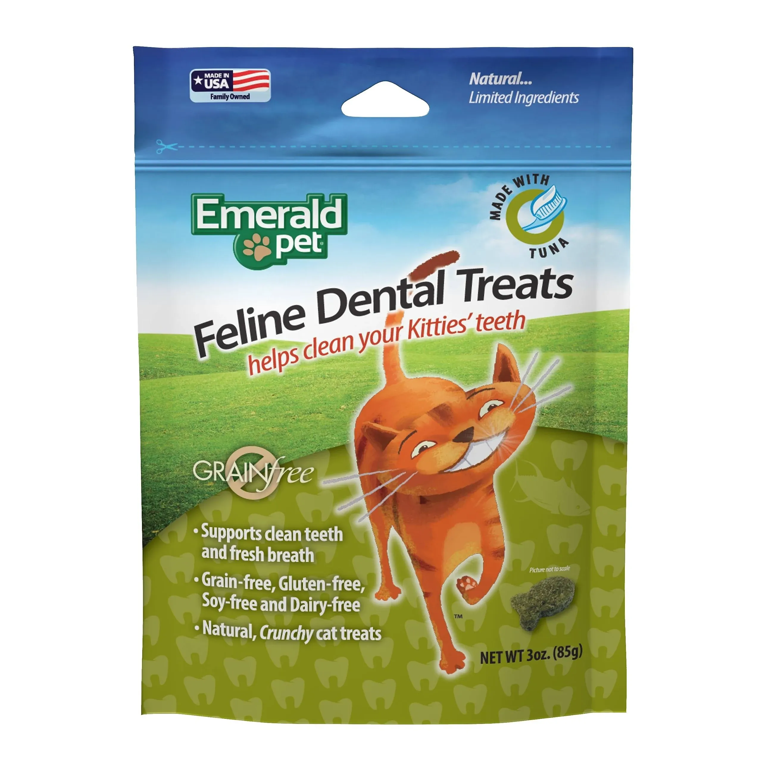 Emerald Pet Cat Treat Tuna In Surp 3Oz - Grain-Free Dental Treats for Cats