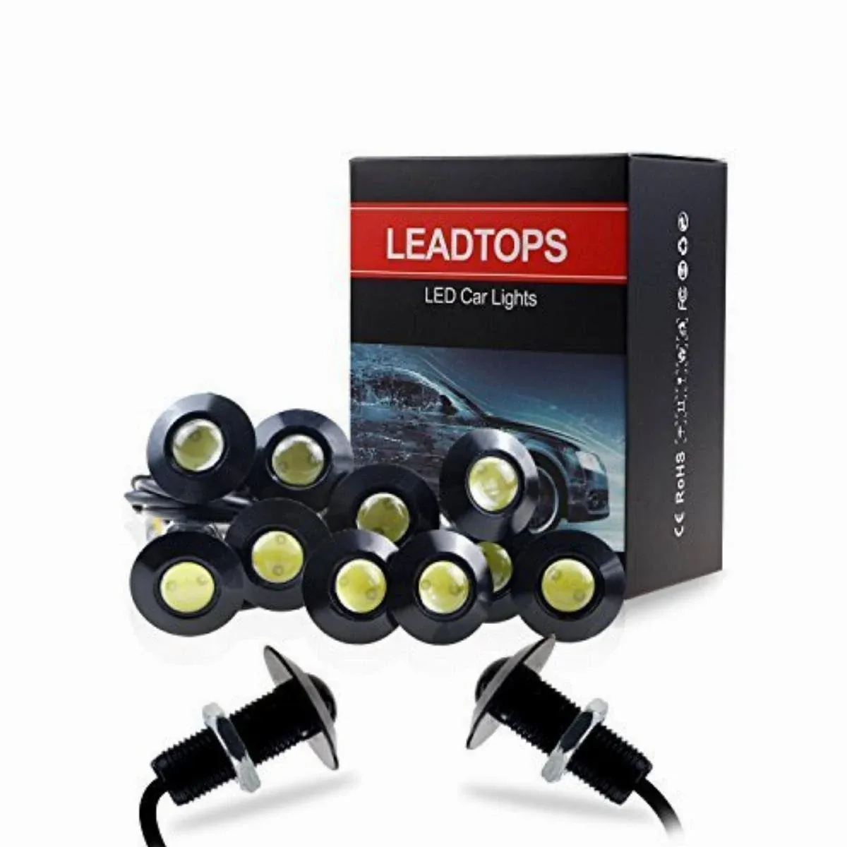 LEADTOPS Eagle Eye LED Lights 10-pack DIY 12V Ultra thin 23mm Eagle Eye Bulb ...