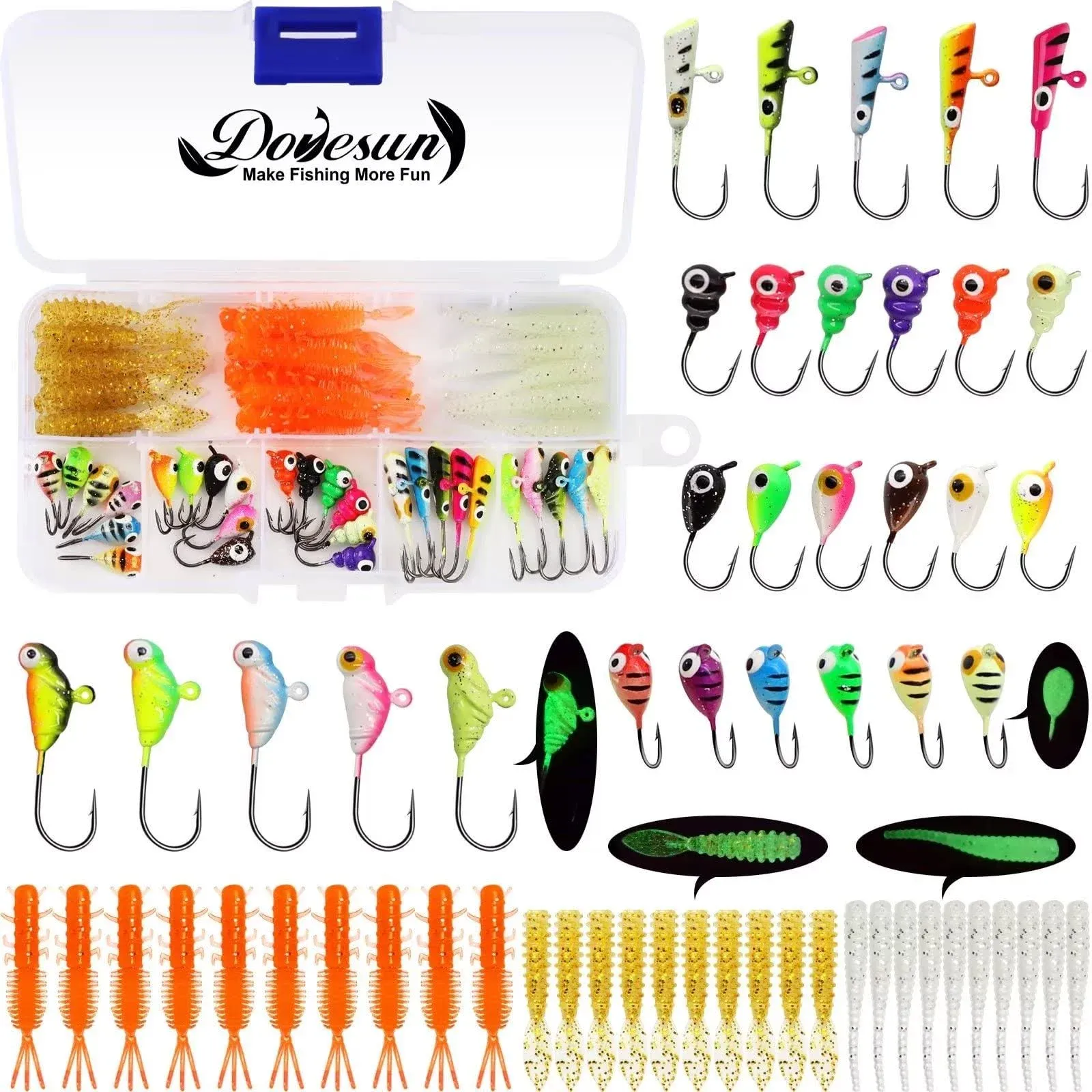 Dovesun Fishing Kit Ice Fishing Jigs Ice Fishing Lures Walleye Fishing Lures ...