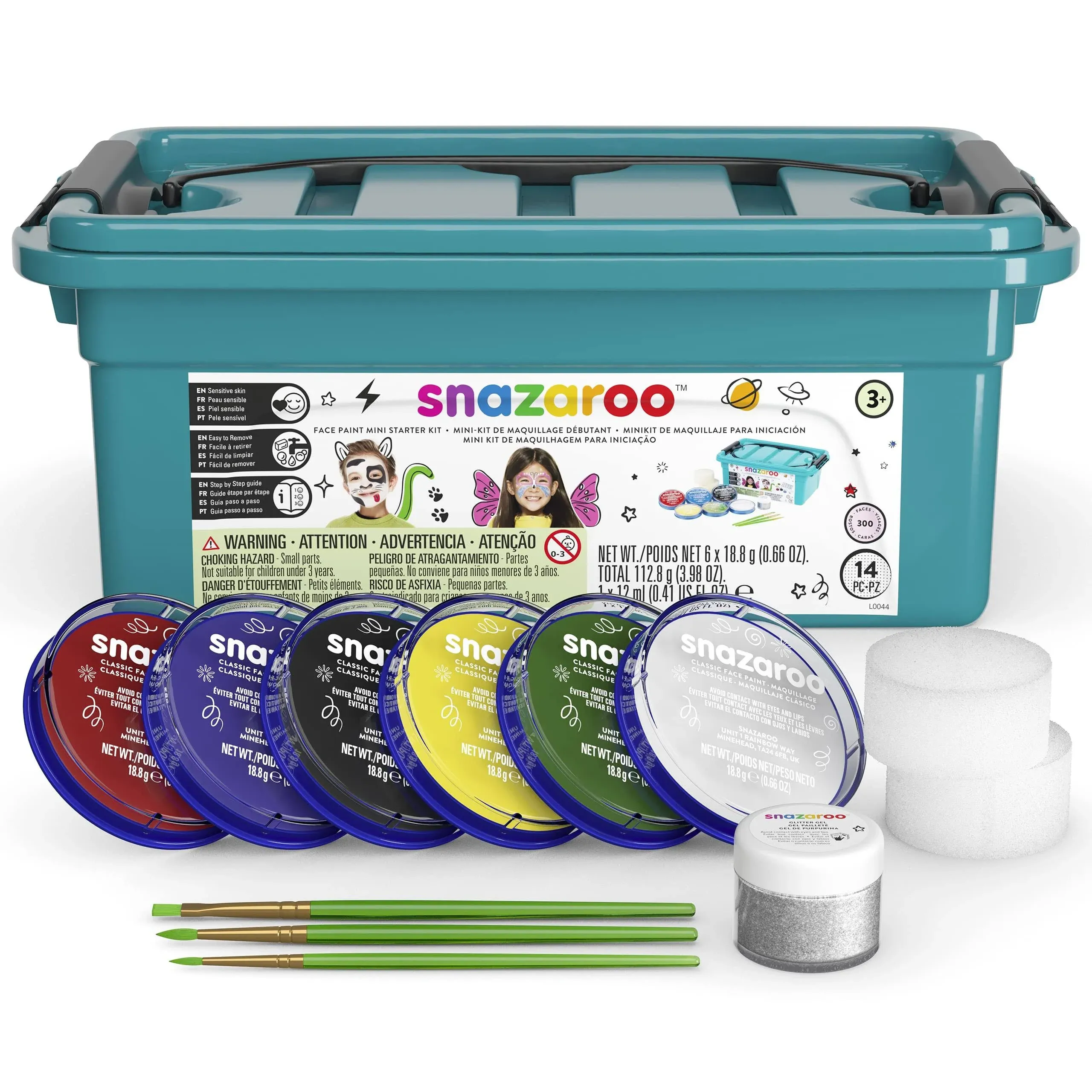 Snazaroo Face Painting Kit Super Deluxe Brushes Sponges Face Paint Adults Kids