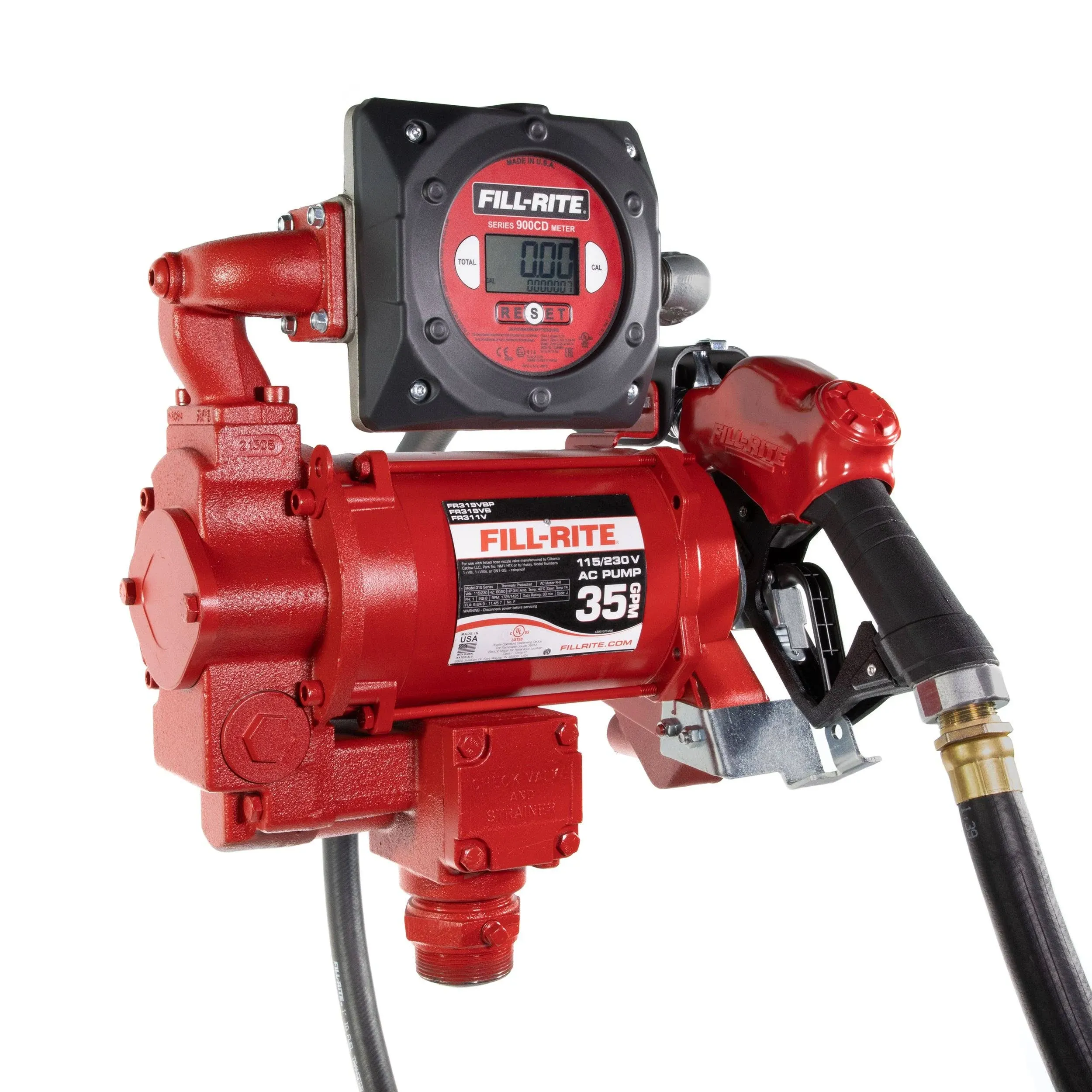 Fill-Rite FR319VB 115V/230V 35 GPM Fuel Transfer Pump w/Digital Meter Package (No Pulser)