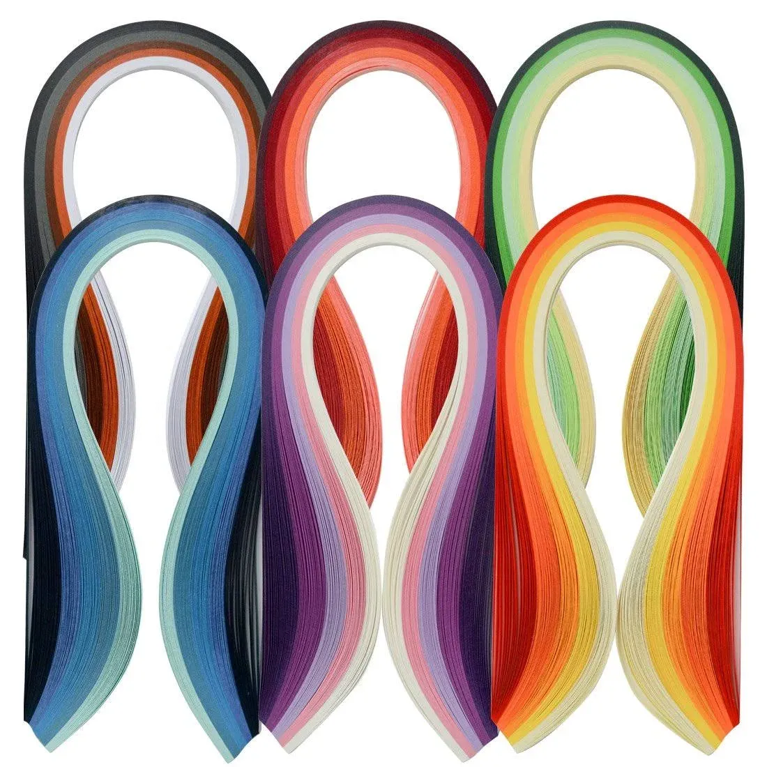 JUYA Multi-Color Quilling Strips Set 600 Strips 30 Colors 39cm Length/Strip Paper Width 5mm