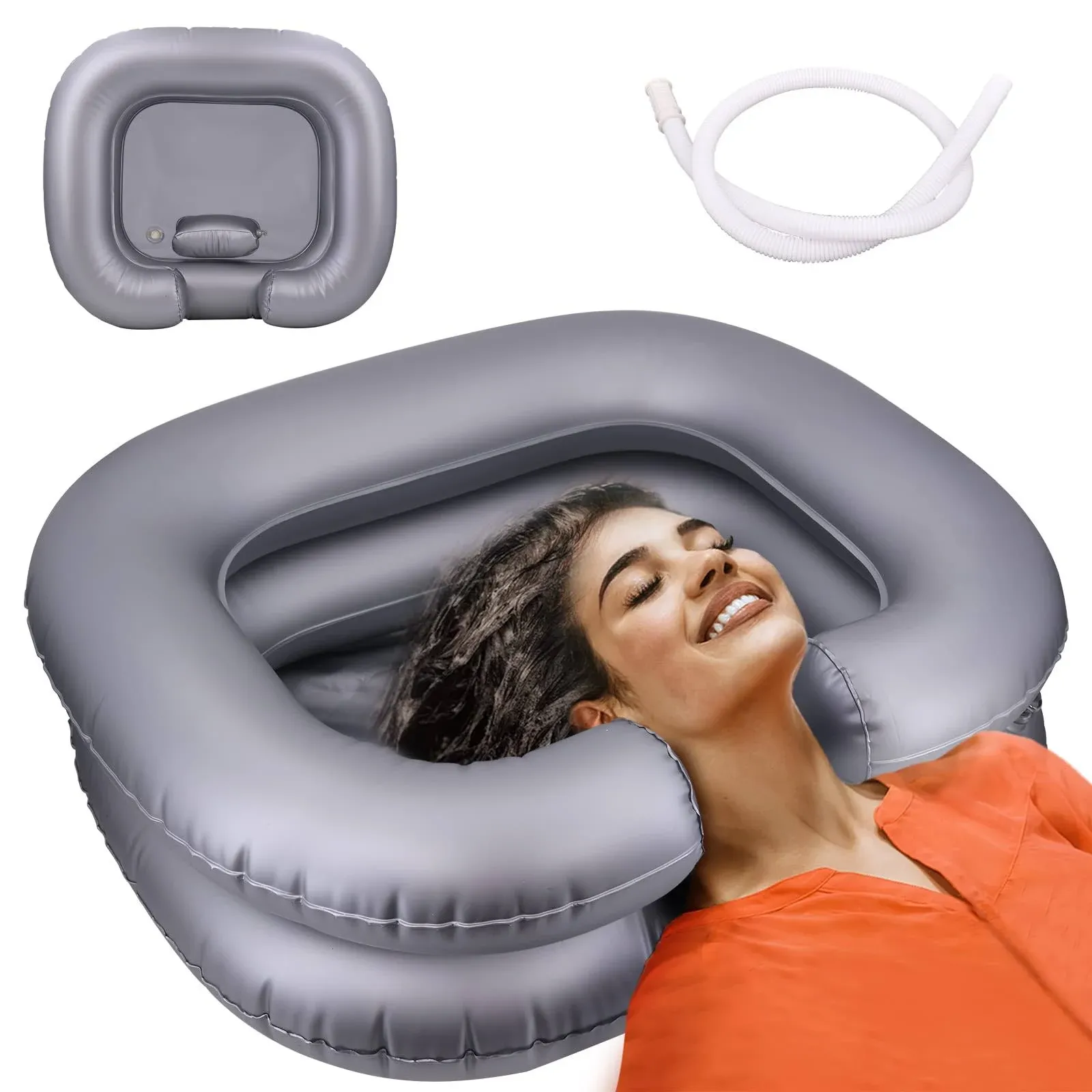 Portable Shampoo Bowl, Inflatable Hair Washing Sink for Bedridden, Disabled,Inju