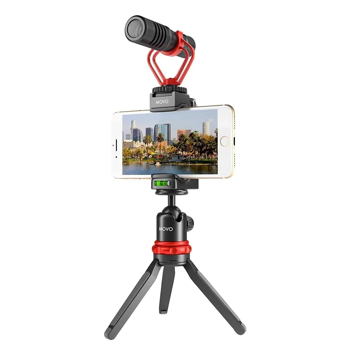 Movo VXR10+ Smartphone Video Rig with Mini Tripod, Phone Grip, & Mic