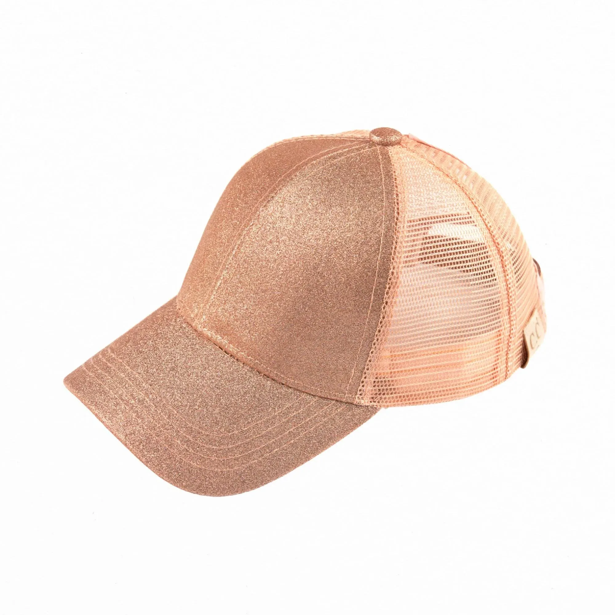 C.C Ponycaps Kids High Ponytail Glitter Mesh Strapback Baseball Cap: Size ...