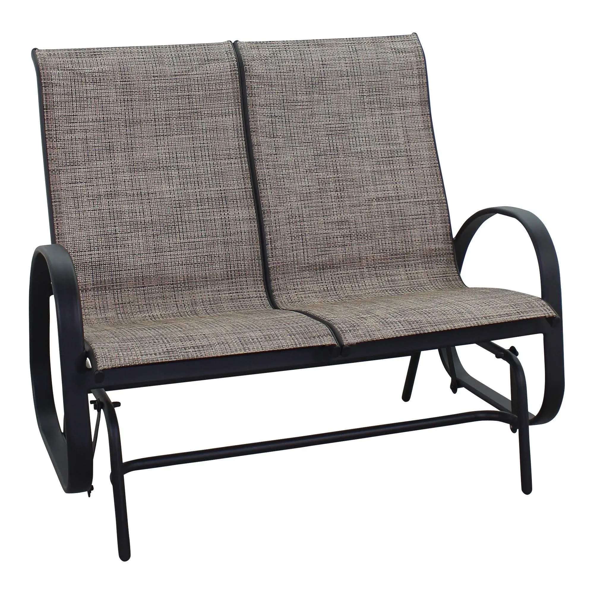 Courtyard Casual Santa Fe Aluminum Sling Loveseat Glider in Java