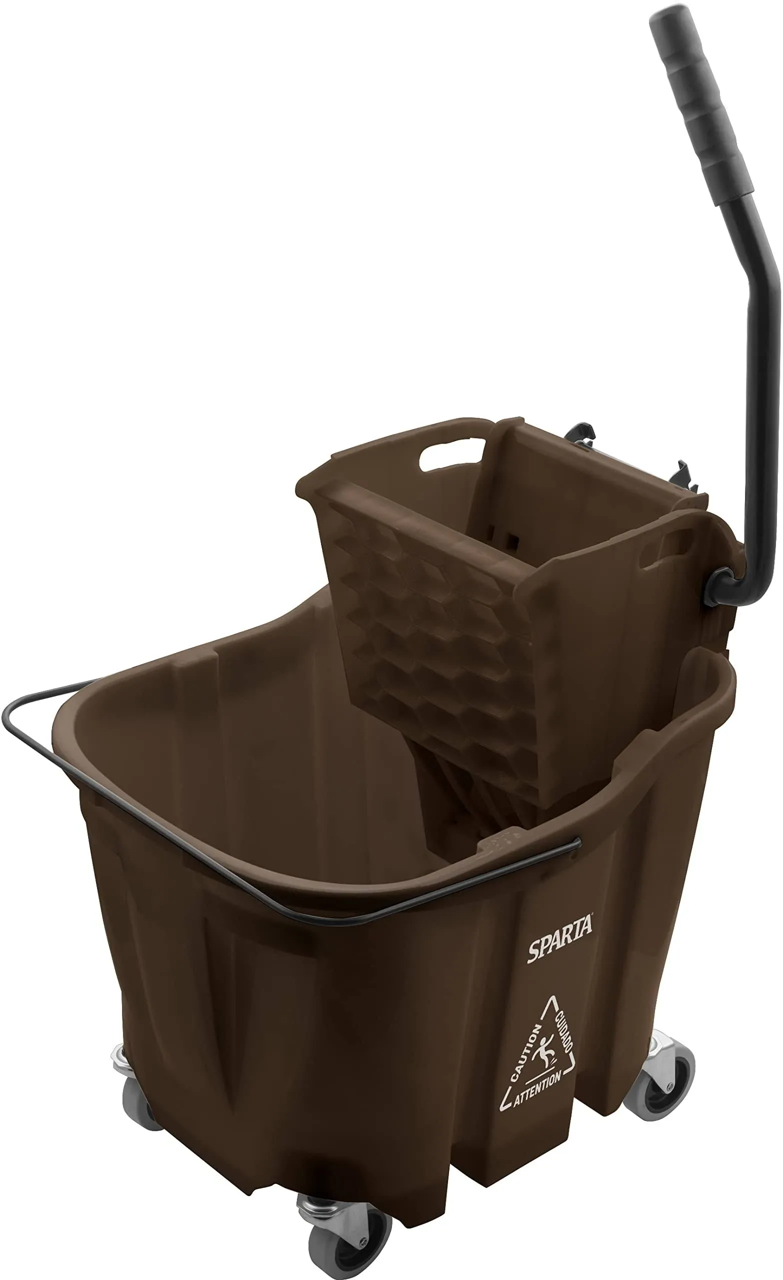 Carlisle FoodService Products OmniFit 35 QT Mop Bucket Combo: Side Press Wringer & Soiled Water Insert - Blue