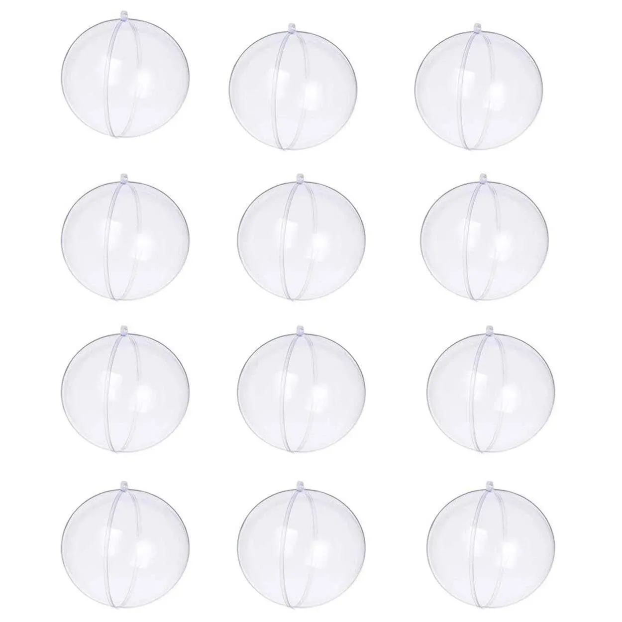 Yeelan 12pcs Clear Plastic Acrylic Transparent Ball Ornament Bauble for Manual ...