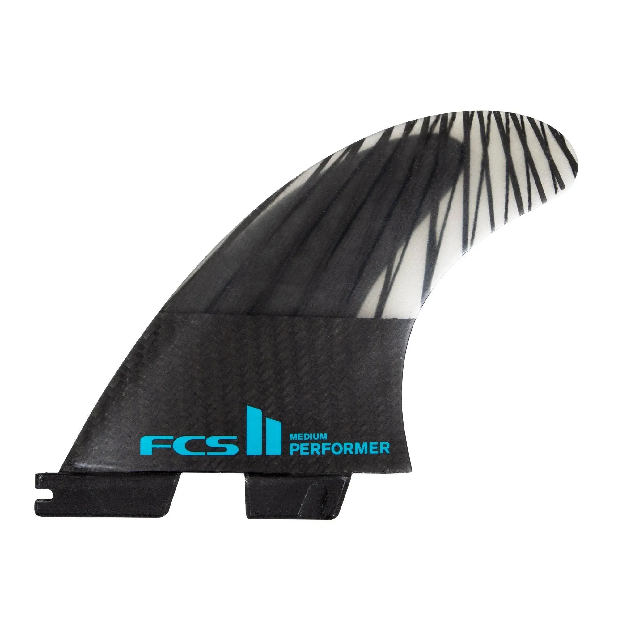 FCS Performer PC Carbon Thruster Surfboard Fins Teal, M