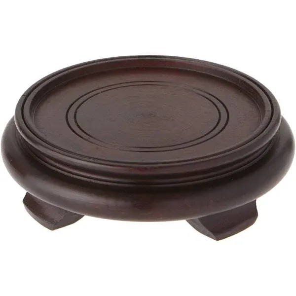 Bard's Dark Wood Decorative Base, 1.625" H x 5.875" W x 5.875" D (4.5" Display Diameter)