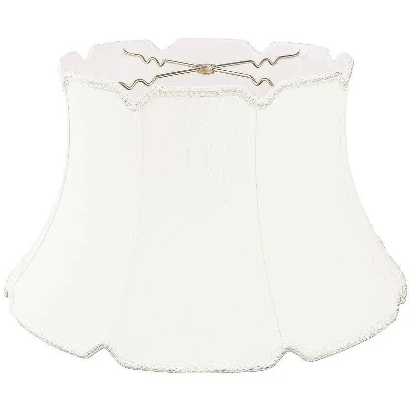 Royal Designs Shallow Drum w V-Notch Bottom Designer Lamp Shade, White, 11x17x10.25