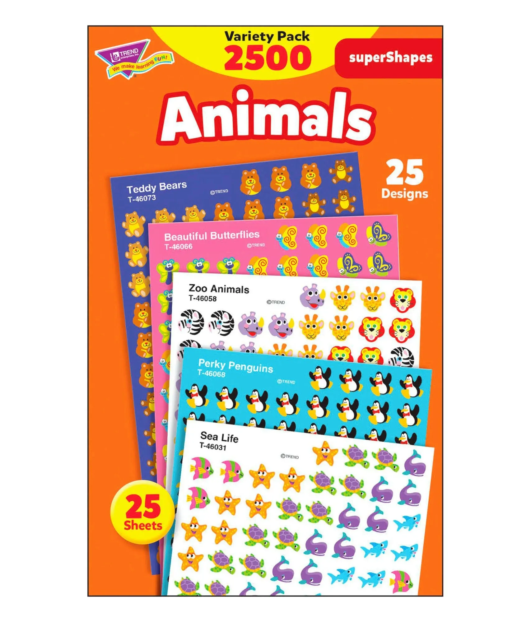 Trend Animals superShapes Stickers Variety Pack