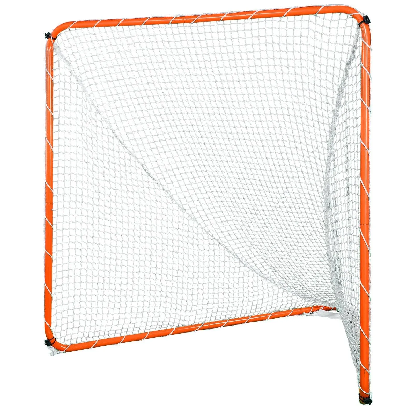 VEVOR Lacrosse Goal, Lacrosse Net, Portable Backyard Lacrosse Training Equipment, Steel Frame Training Net, Quick & Easy Setup Lacrosse Goal, Perfect for Youth Adult Training, Orange