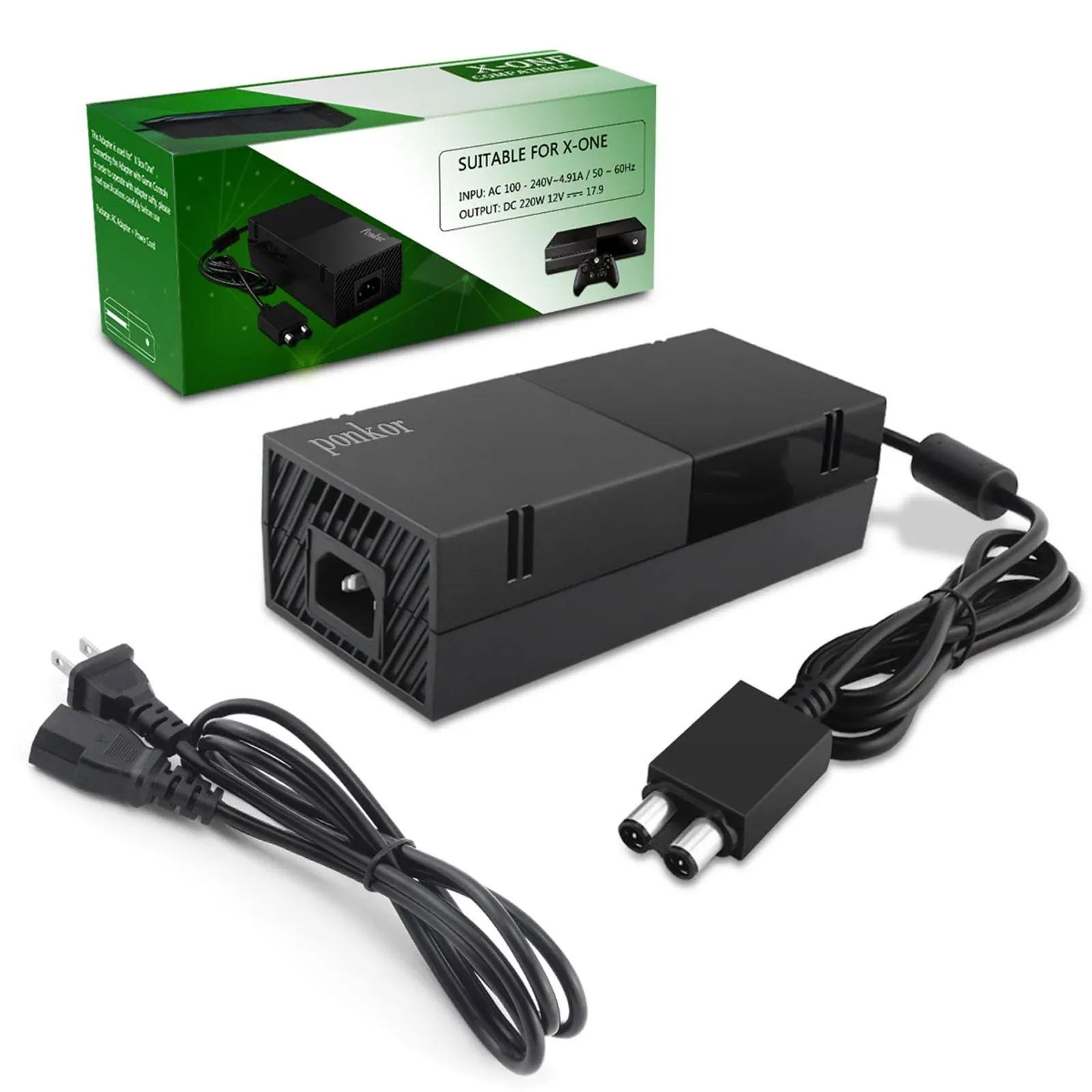 Ponkor Power Supply for Xbox One, AC Cord Replacement Power Brick Adapter 100-240V Voltage Compatible with Xbox One