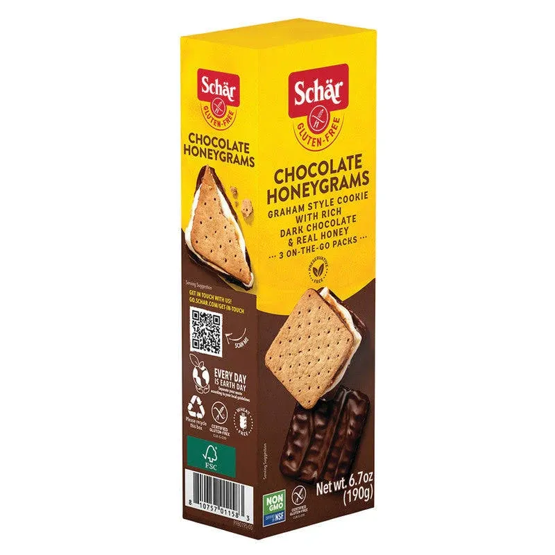 Schar Gluten Free Chocolate Honeygrams Cookie - 6.7 Ounce (Pack of 6)