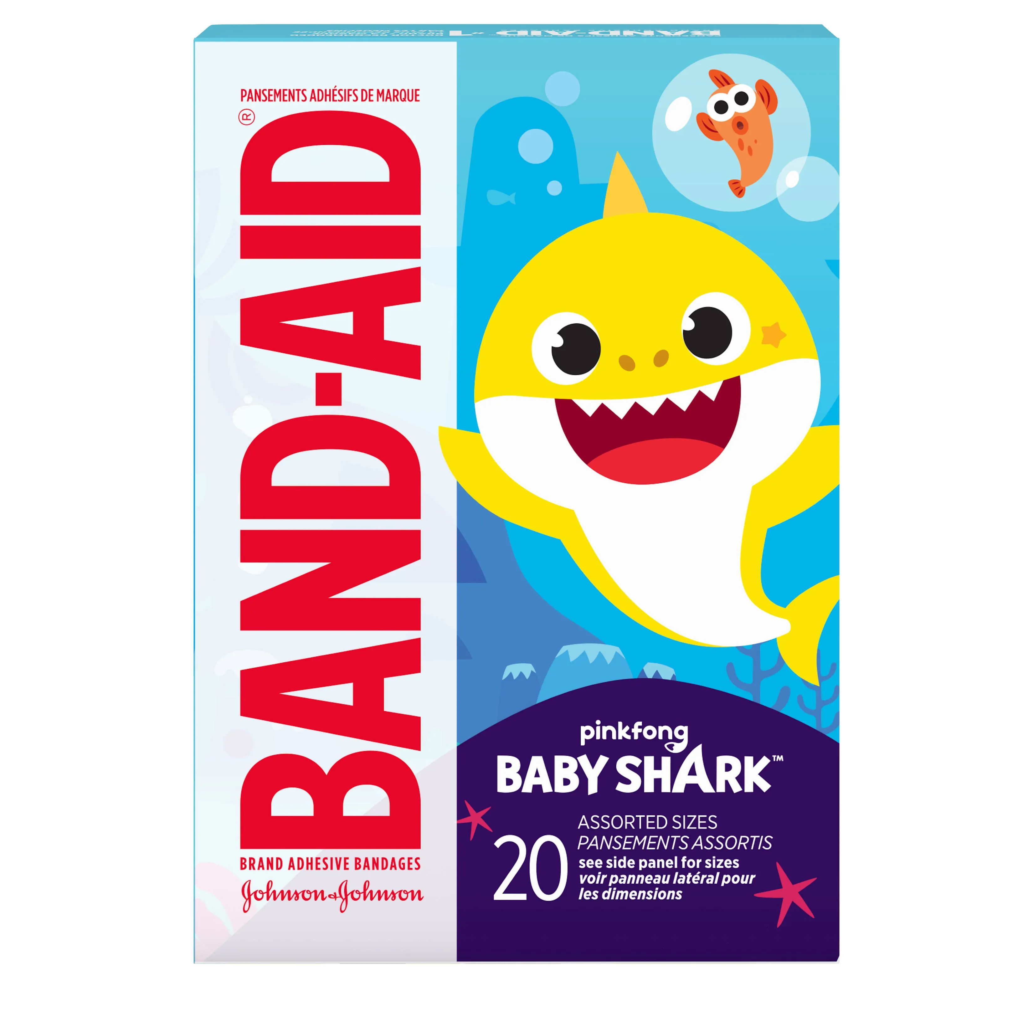 Band-Aid Bandages Pinkfong Baby Shark for Kids - Assorted, 20 ct