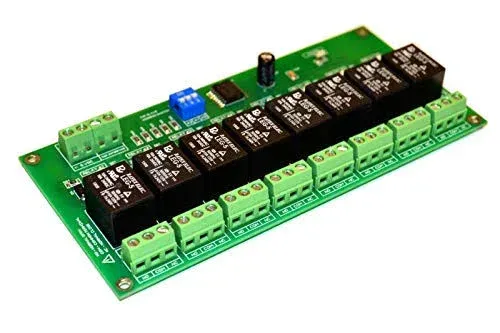 8 Channel I2C Interface Relay Module for Arduino, Raspberry PI, Home Assistant YAML, ESP32 3.3V 5.0V 10A Peak LED Indicator for Each Relay Channel Control AC DC Voltage - I2C I/O pin Expander