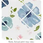 Sweet Jojo Designs Navy Blue and Pink Watercolor Floral Fabric Memory Memo Photo Bulletin Board - Blush, Green and White