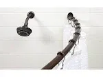 Bath Bliss Curved Shower Rod | Adjustable 42"-72" Inch | Bathroom Shower Curtain and Liner Rod | 33% More Space | Wall Mounted | Easy Installation | Chrome