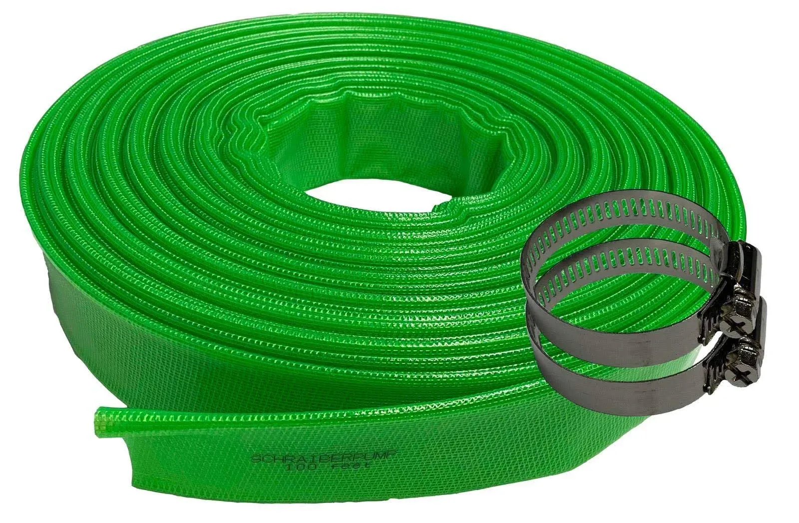 Schraiberpump (8 Bar) 1.5-inch by 100 Feet General Purpose Reinforced PVC Lay ...