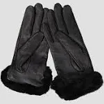 Ugg Women's Tech-Compatible Shearling Leather Gloves - Black