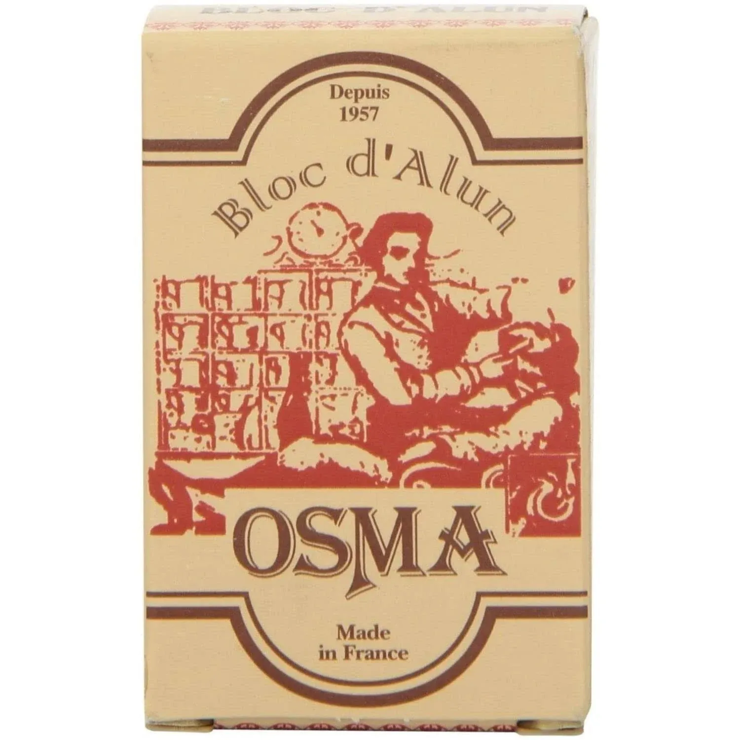 Osma Alum Block - 2.65 Ounce (75Gr) Skin soothing Alum Block, Block Osma, Shaving Accessory by Osma Laboratoires