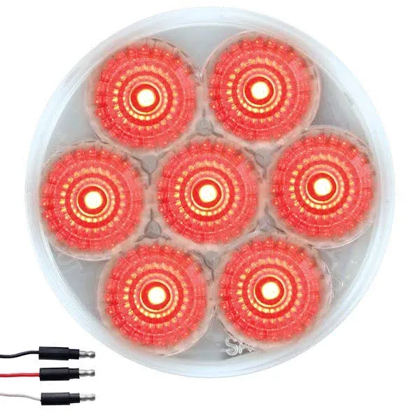 GG Grand General 76668 2.5 Inches Low Profile Spyder Red/Clear 7 LED Dual/3 Wires Light