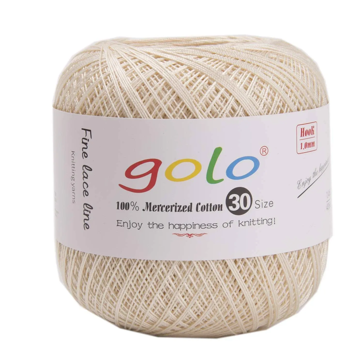 Golo Crochet Thread Yarns for Knitting 100% Cotton Yarn for Knitting Wheat Color ...