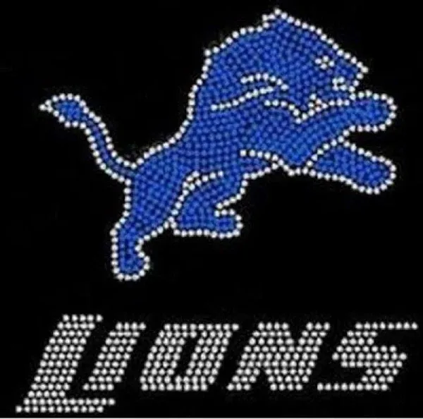 It's All About Them Detriot Lions Rhinestone Iron on Transfer